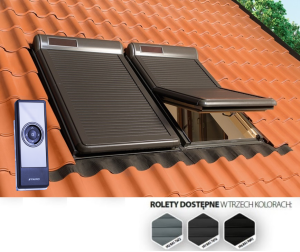 Roleta zewnętrzna FAKRO ARZ Z-Wave SOLAR do okien dachowych 134x98