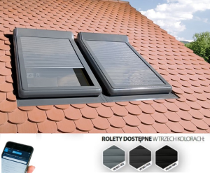 Roleta zewnętrzna FAKRO ARZ WiFi Blebox do okien dachowych 78x98