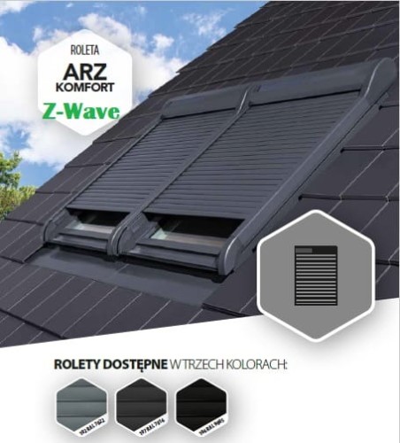 Roleta zewnętrzna Fakro ARZ KOMFORT Z-Wave 94x160 do okien dachowych Fakro i OptiLight
